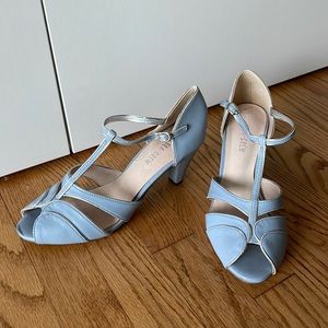 Chelsea Crew Light Blue Wedding Peep Toe Heel 3”